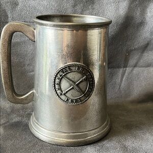 U S Naval Institute English Pewter  Mug with Emblem 1873